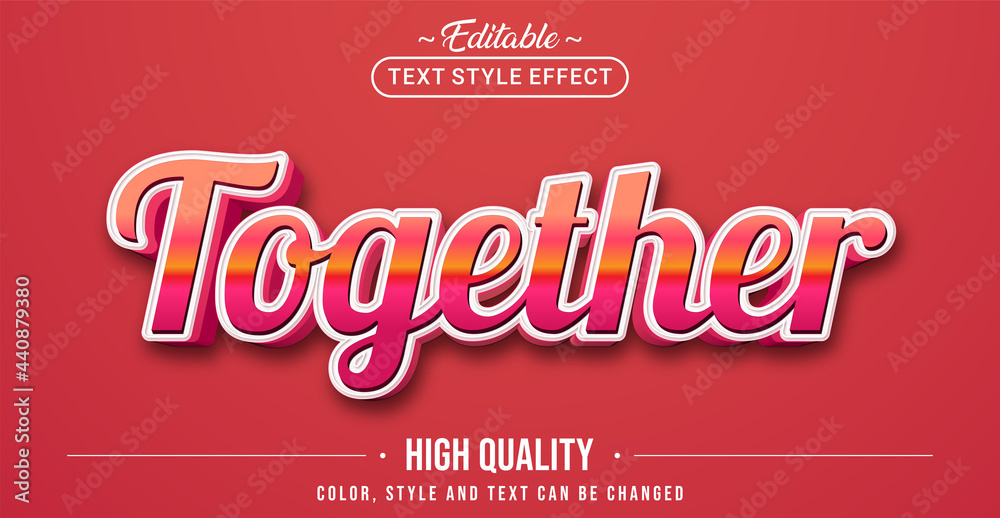 Aufkleber Editable text style effect - Together text style theme.