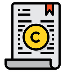 Copyright filled outline icon