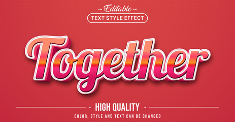 Editable text style effect - Together text style theme.