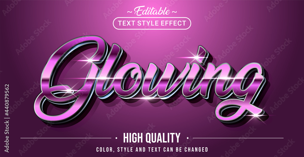 Poster Editable text style effect - Glowing text style theme.