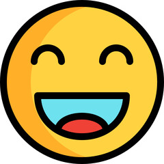 happy color outline icon