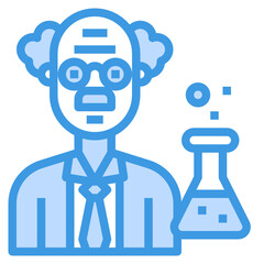 Professor blue outline icon