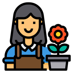 Gardener filled outline icon