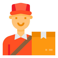Deliveryman flat icon