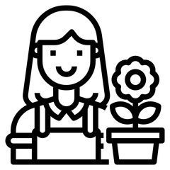 Gardener outline icon