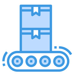 Fototapeta premium Conveyor blue outline icon