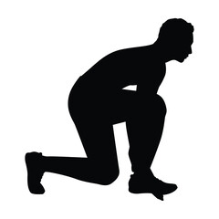 Runner silhouette vector isolated on white background