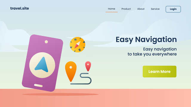 easy navigation campaign for web website home homepage landing page template