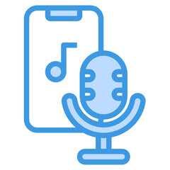 Recorder blue outline icon
