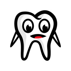 Tooth cartoon character concept face vector funny eps