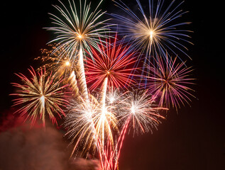  Long Exposure of Fireworks Display on 4th of July