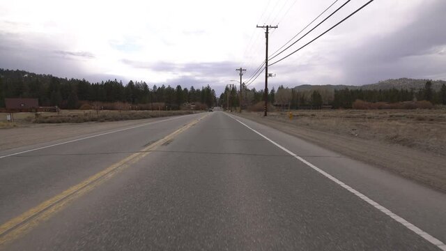 Mountain Town Big Bear Blvd Westbound Driving Plate 05 San Bernardino Mountains California USA