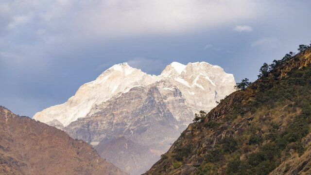 Timelapse 4k - Nepali Himalayas Gauri Shankar Sunset