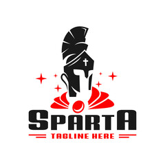 spartan fighter illustration logo design