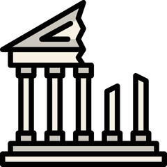 ruin color outline icon
