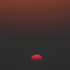 red sun on black sky at sunset