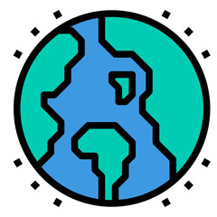 Planet Earth filled outline icon