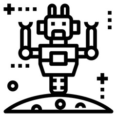 Space Robot outline icon