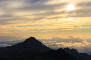 sunset over the mountains
