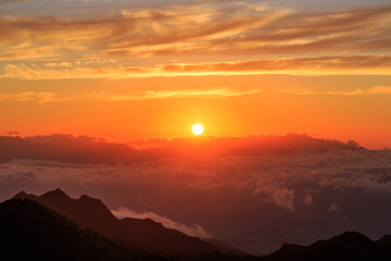 sunset over the mountains