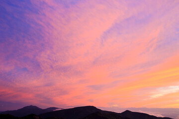 sunset over the mountains