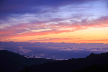 sunset over the mountains