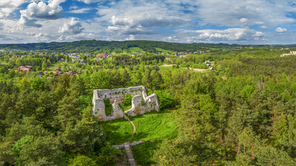 Szlak Orlich Gniazd - ruiny zamku w Bydlinie - obrazy, fototapety, plakaty