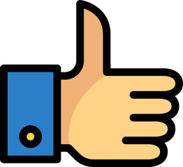 thumbs up color outline icon