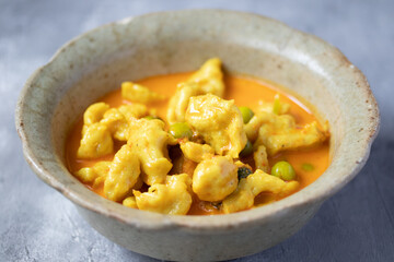 Fish Balls Curry Fish balls are made into fish balls, making curry style, local Thai food.
