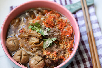 Braised Beef Noodles, Tom Yum with Beef Chunks, Thai Food