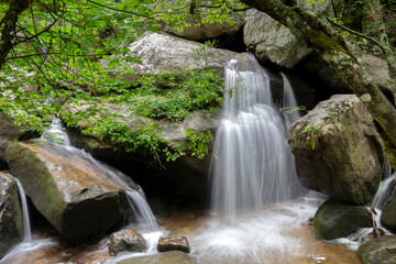 Naklejka na ściany i meble Lower High Shoals Falls, South Mountains State Park, North Carolina