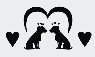 married_dog_silhouete_love_story_icon