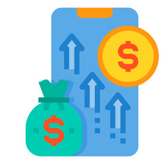 Obraz premium Earning flat icon