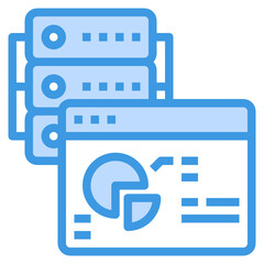 Data Analytics blue outline icon