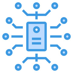 Networking blue outline icon