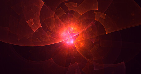 3D rendering abstract multicolor fractal light background
