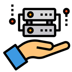 Database filled outline icon