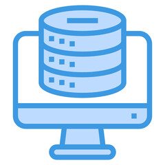 Database blue outline icon