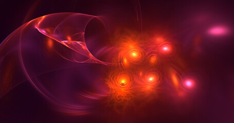 3D rendering abstract multicolor fractal light background