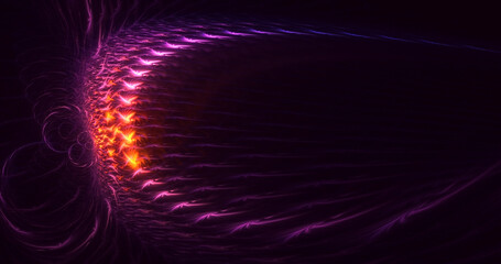 3D rendering abstract multicolor fractal light background