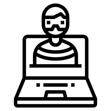 recommend clip art: Hacker outline icon