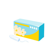Tampon box. Vector illustration cartoon flat icon isolated on white background.