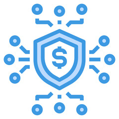 Insurance blue outline icon