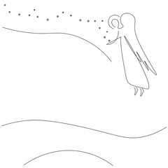 Christmas angel on white background, vector illustration