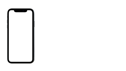 Realistic smartphone mock up. Cellphone frame with blank display isolated templates 3D rendering with white background.
