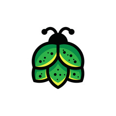 Vector Logo Design Cartoon Character Combination Bug and Brewery