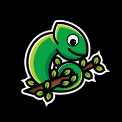 Simple Mascot Vector Logo Design of Chameleon