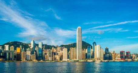 Fototapeta na wymiar Hong Kong Cityscape at Morning