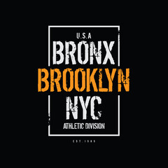 Vector graphic illustration of letters, Bronx, Brooklyn, NYC, perfect for designing t-shirts, hoodies, etc.