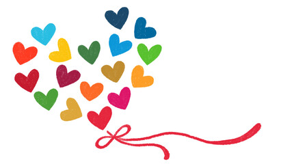 SDGsカラーのハートでできた花束のイメージ